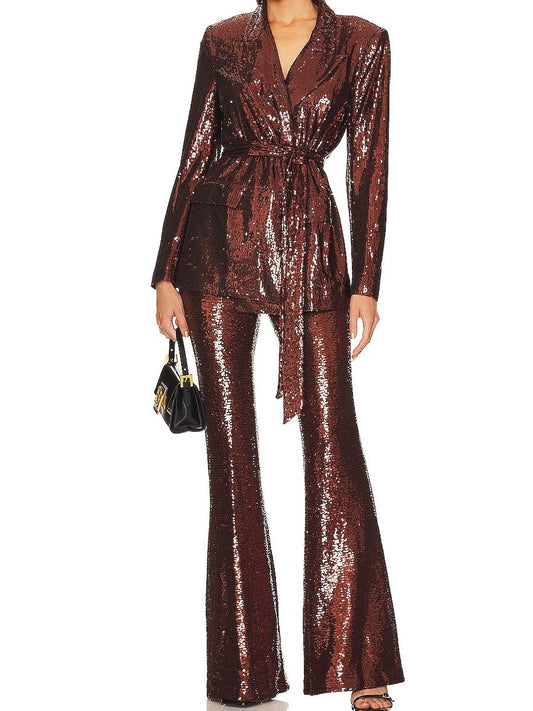 Women's Party Sequin Suit Two Piece Set