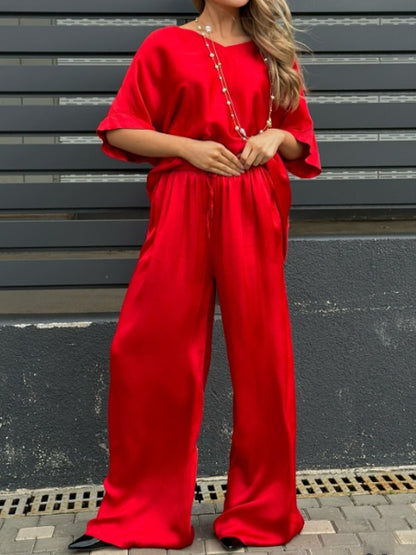 Dazzle Casual Loose V-neck 2pc Set