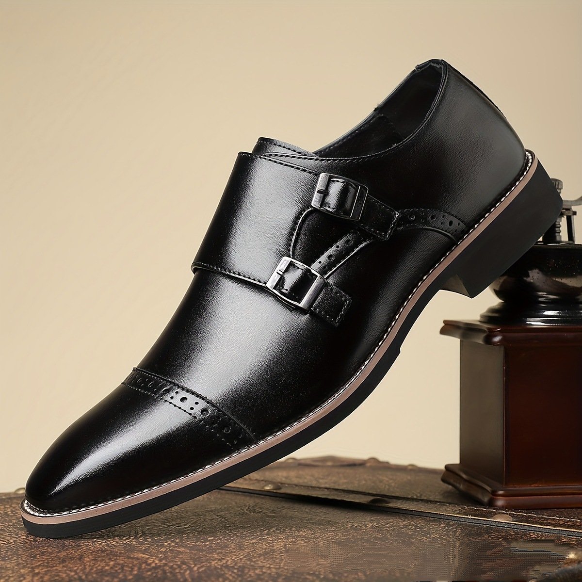 Oxford Shoes For Men Double Monk Strap