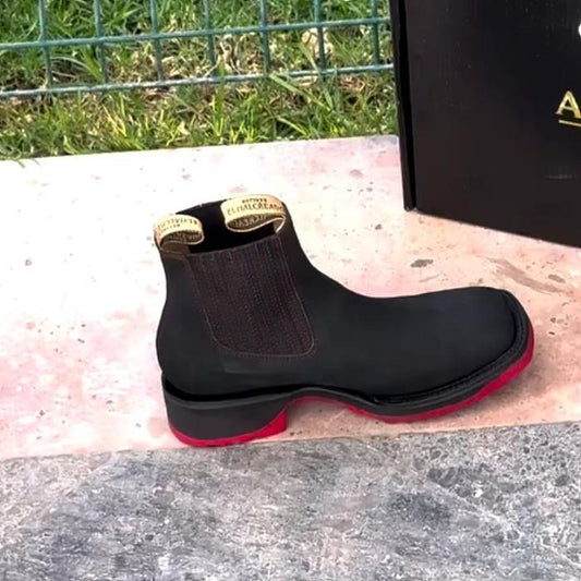 Red Sole Bull Bootie