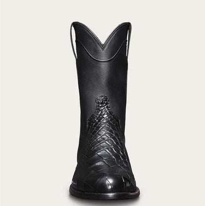 Men's Crocodile Print Faux Leather Western Cowboy Boots