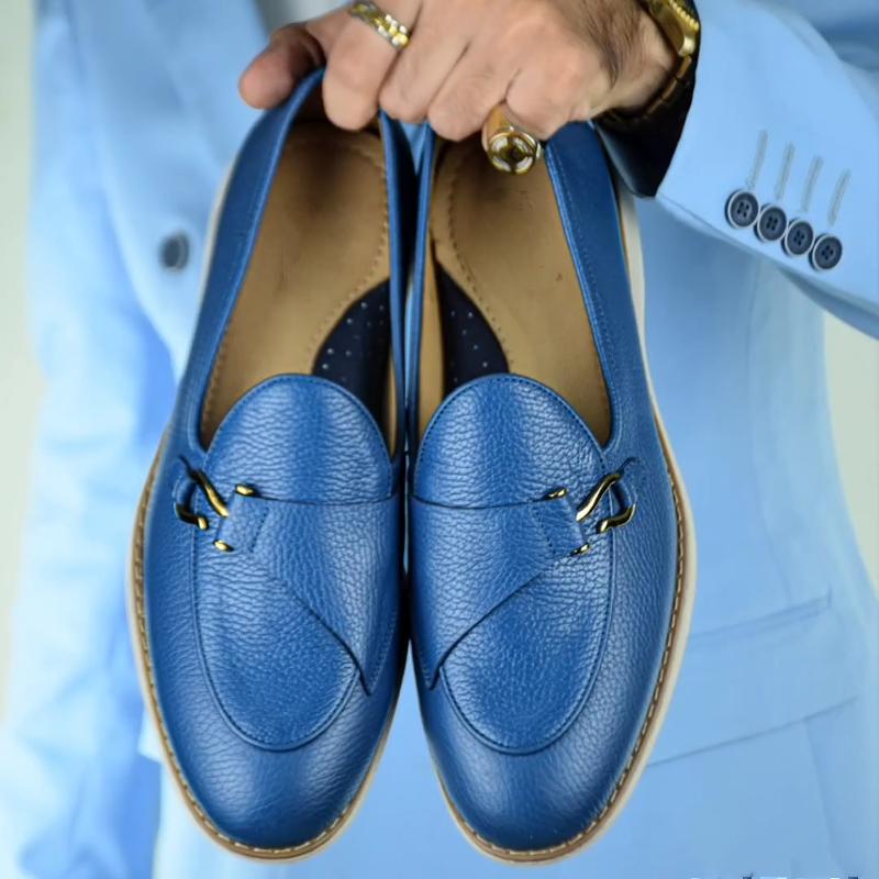 Single Fish Hook Buckle Loafers